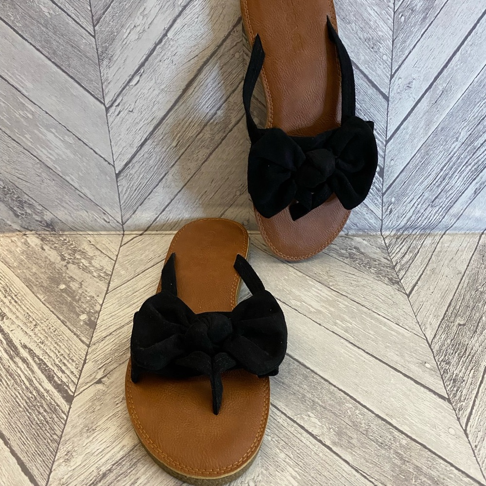 Elegant Black Bow Sandals for Women